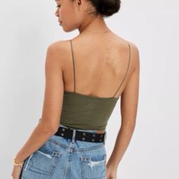 American Eagle Olive Green Grateful Dead Graphic Retro Bodysuit Top Size Medium - Picture 7 of 12